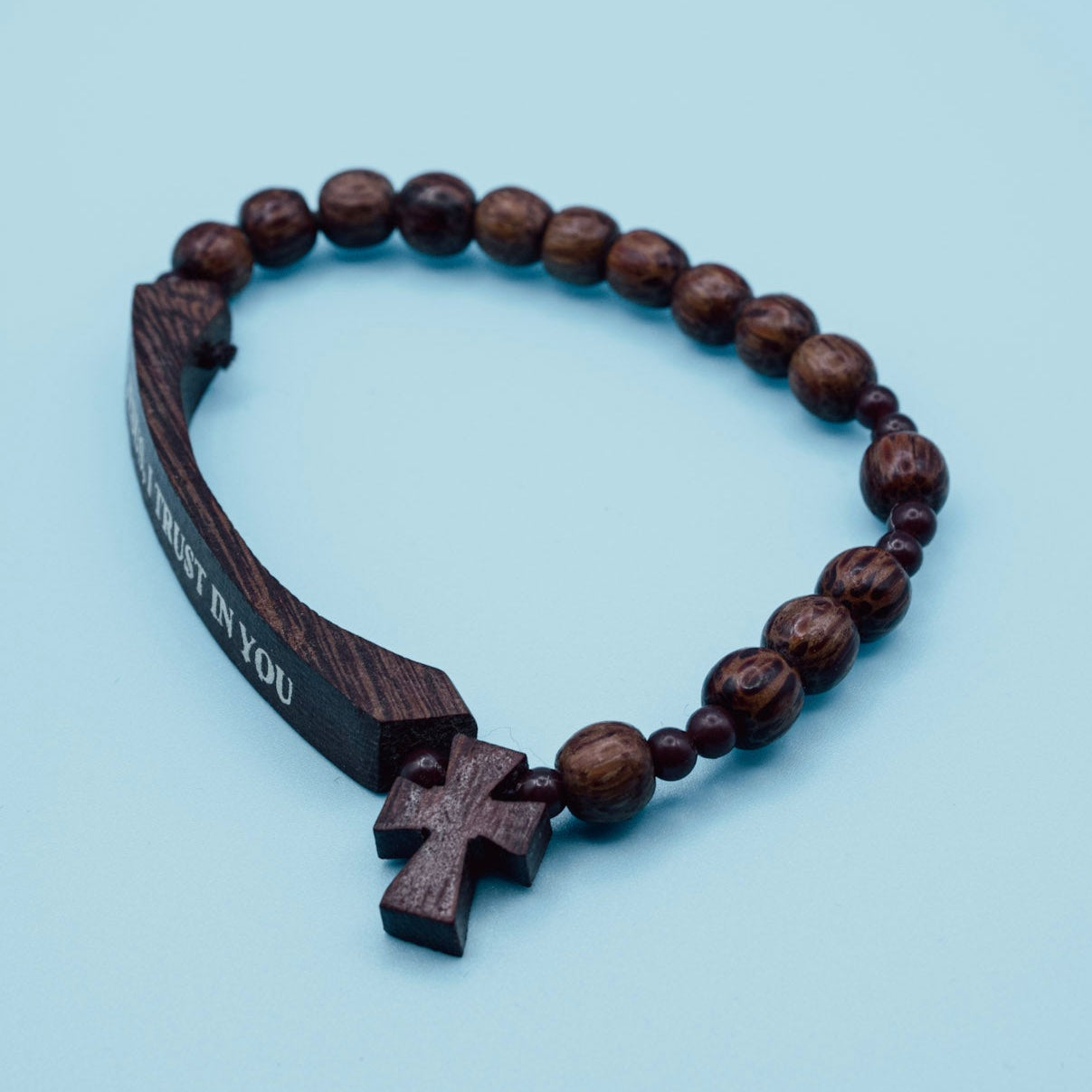 Divine Mercy Wooden Rosary Bracelet