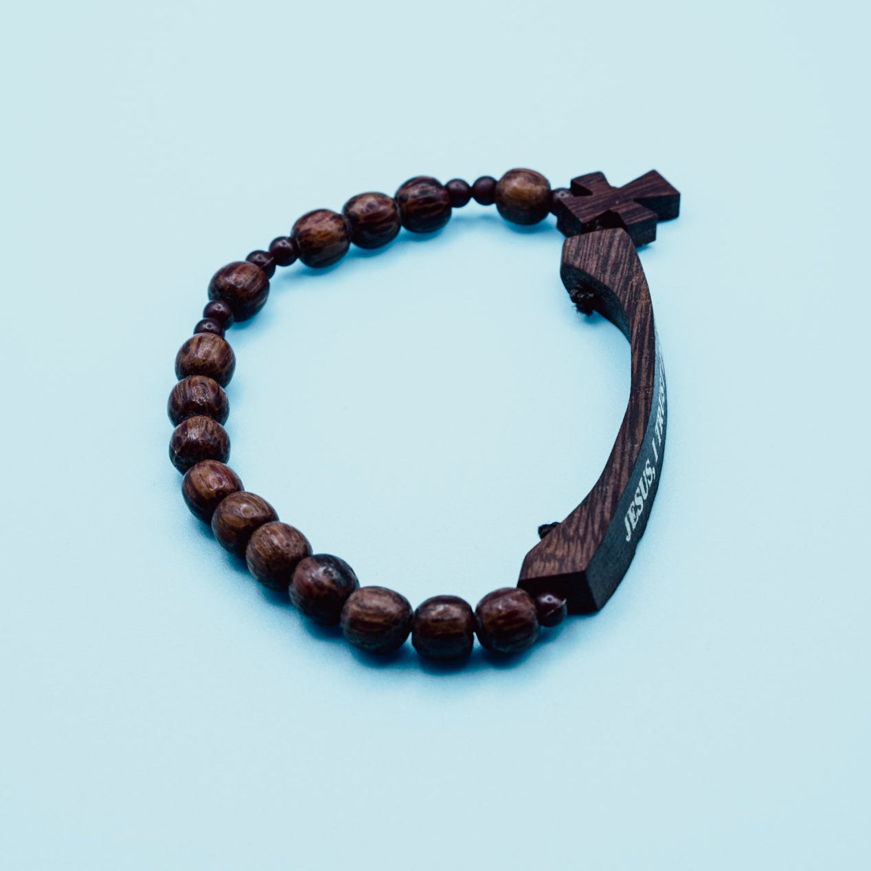 Divine Mercy Wooden Rosary Bracelet